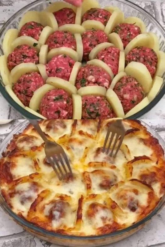 Cheesy Meatball and Potato Bites