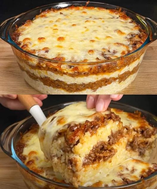 Comforting Baked Pasta with Meat, Cheese, and Béchamel Sauce