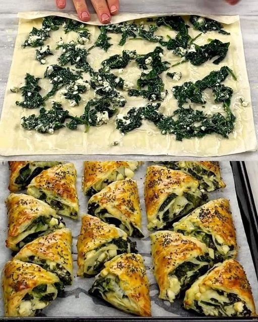 Spinach and Feta Filo Triangles