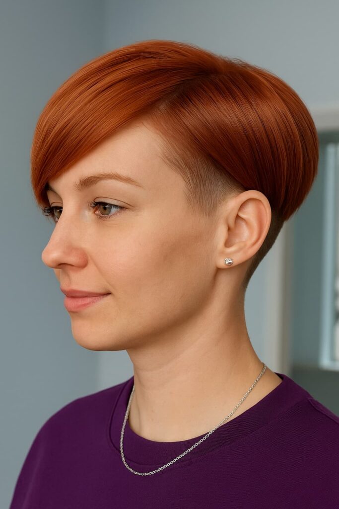 Short Hair with Shaved Sides for Older Women