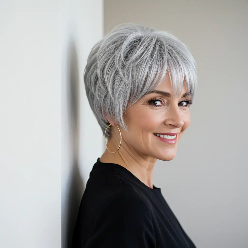 Platinum Silver Mini Bubble Bob Cut