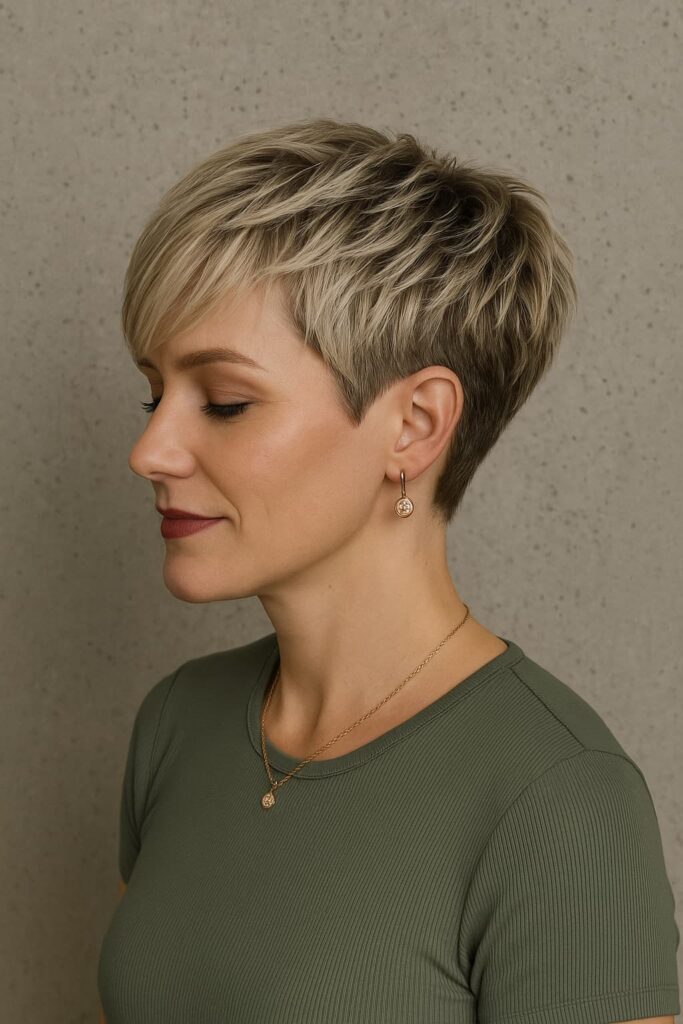 Asymmetrical Pixie with Highlights