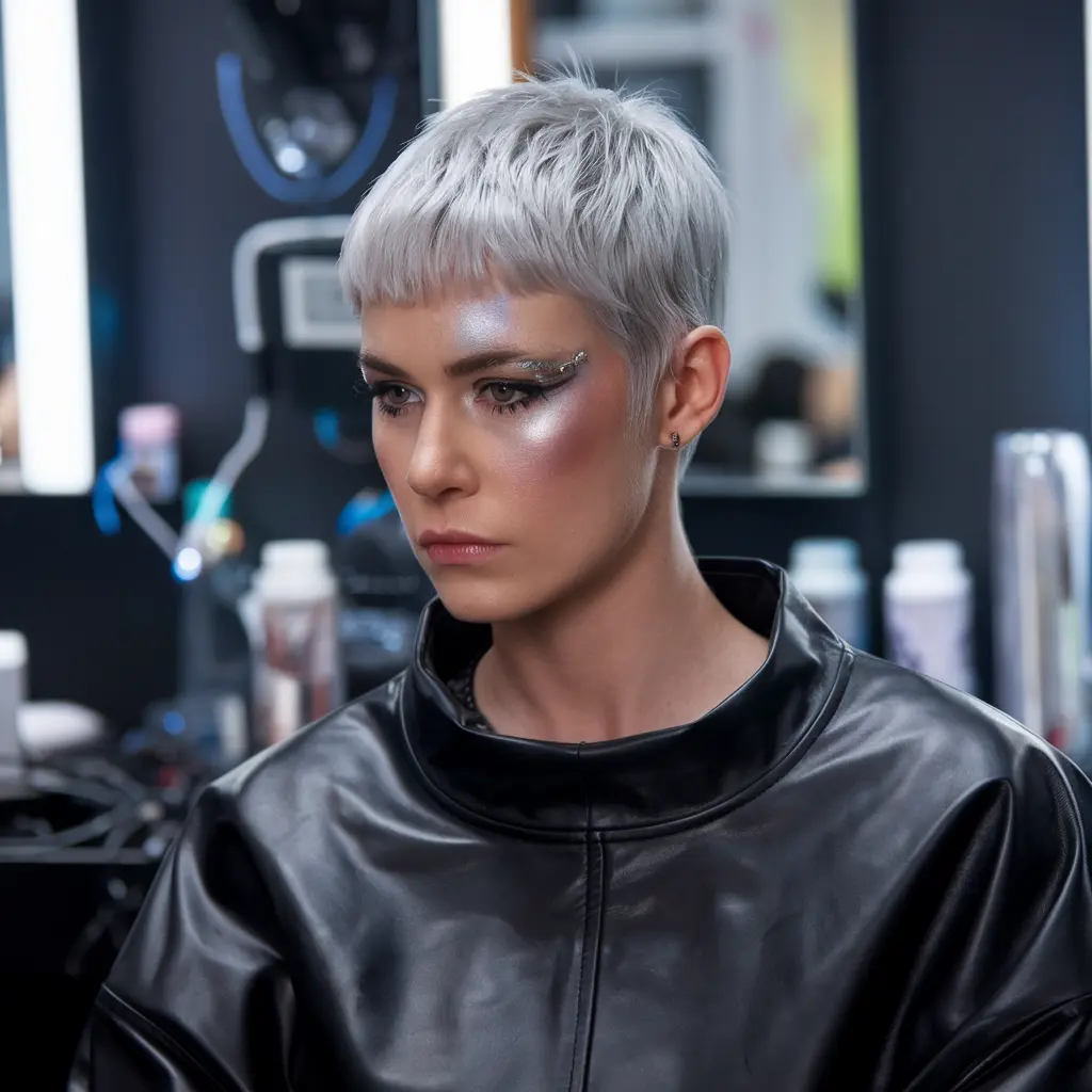 Metallic Short and Choppy Pixie