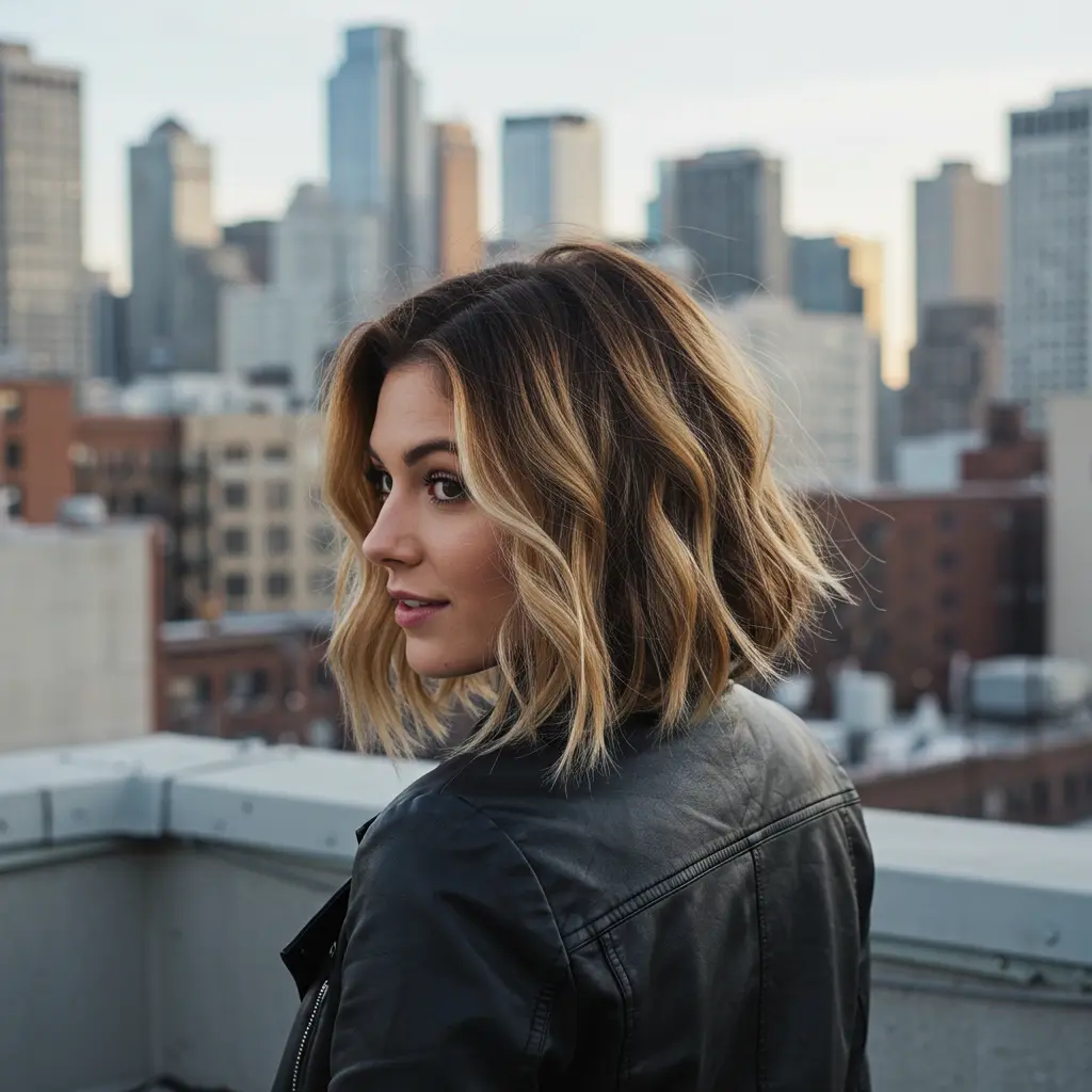 Edgy Messy Lob for Wavy Hair