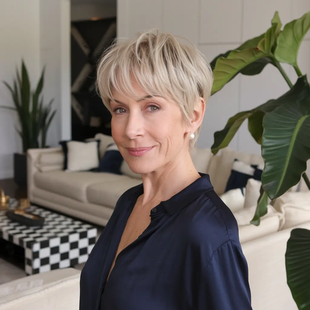 Sophisticated Disconnected Pixie for Fine Hair