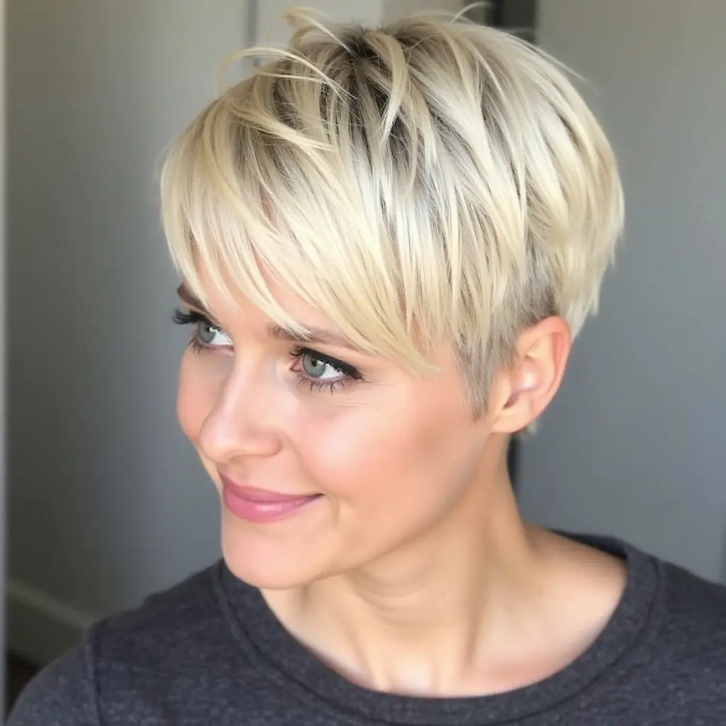 Sexiest Blonde Pixie with Layers