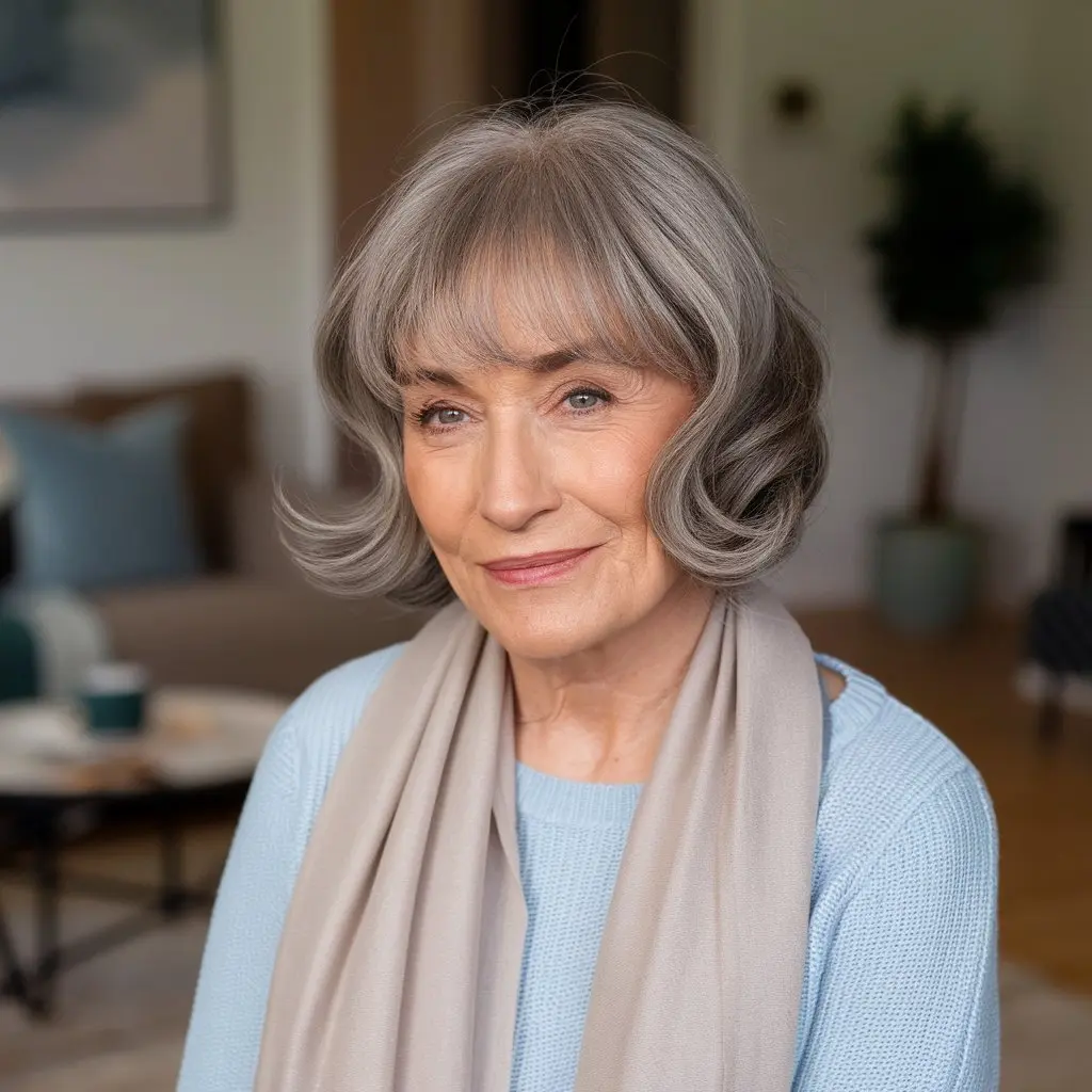 Short Bob with Curtain Bangs