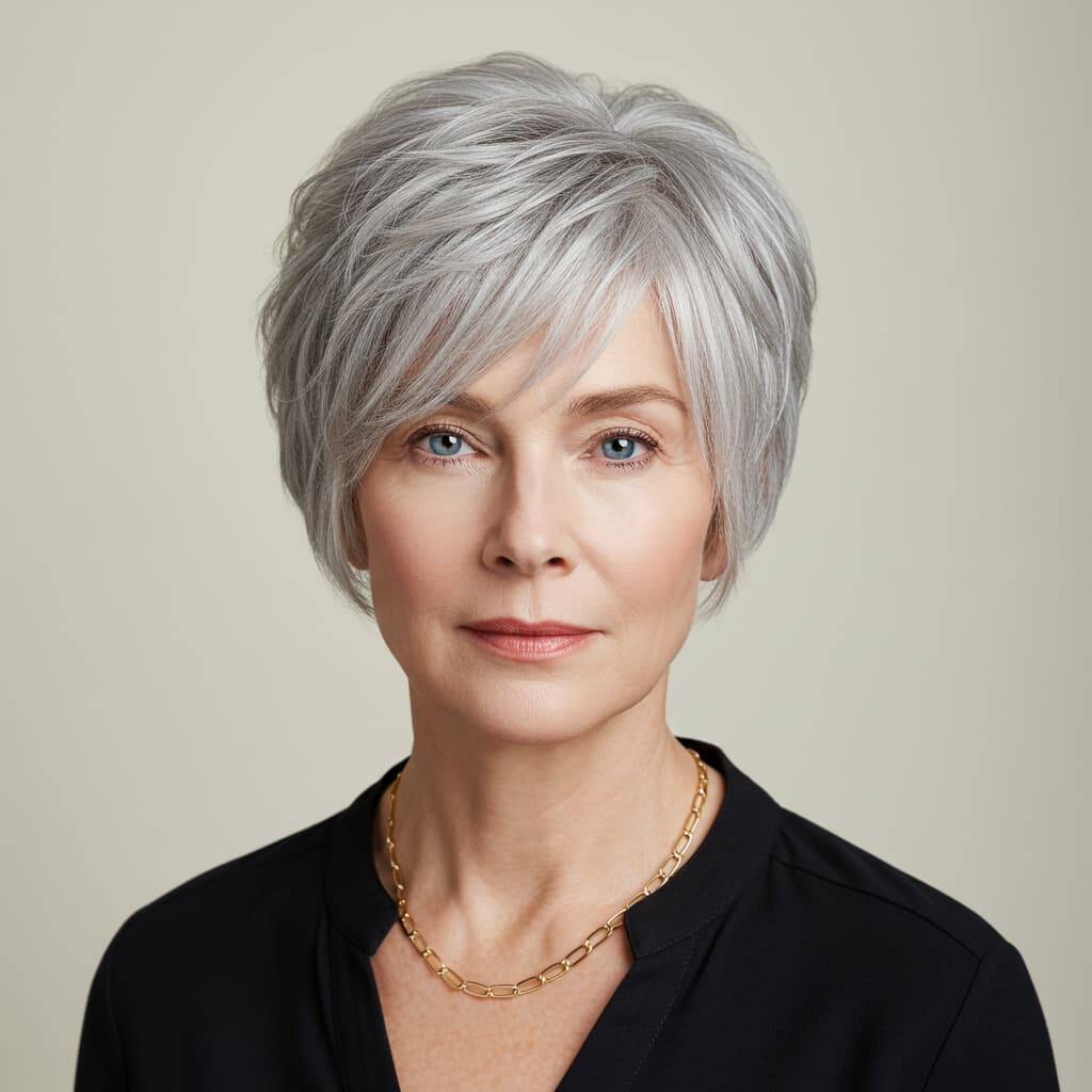 Choppy Angled Bob for Short Fine Hair