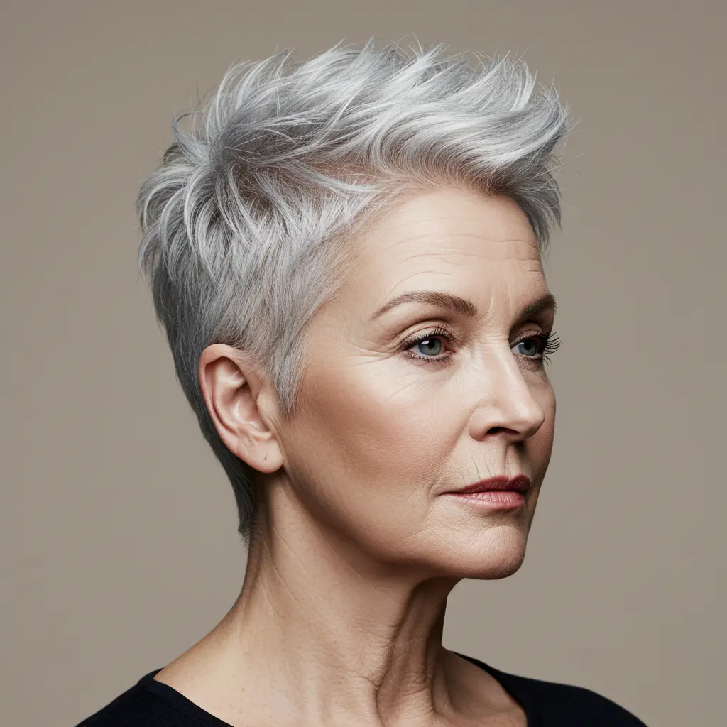 Silver Razor Pixie Cut