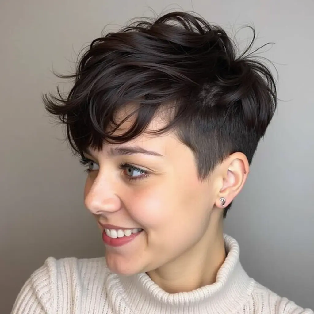 Edgy & Chic Short Wavy Pixie