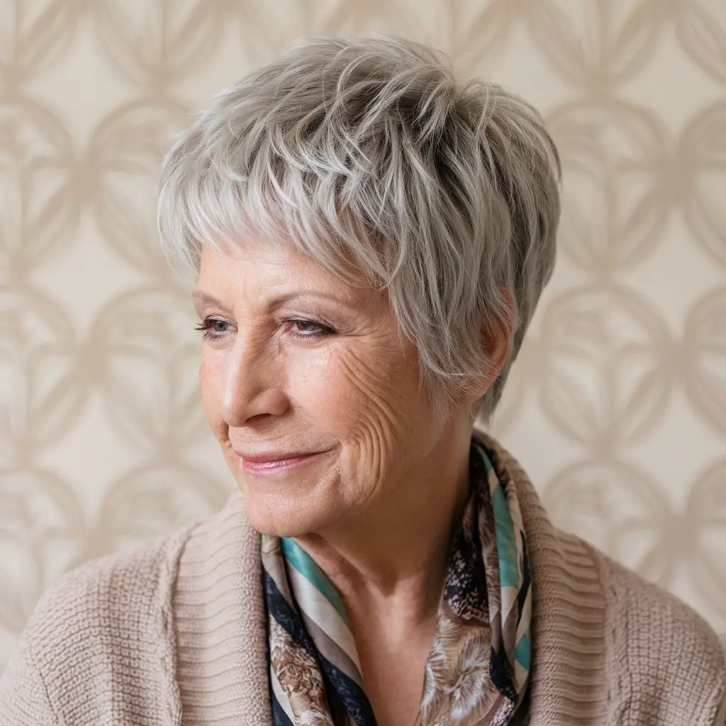 Textured Pixie for Women Over 70