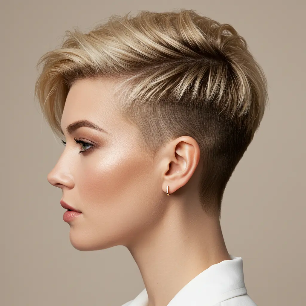 Edgy Pixie with a V-cut Nape