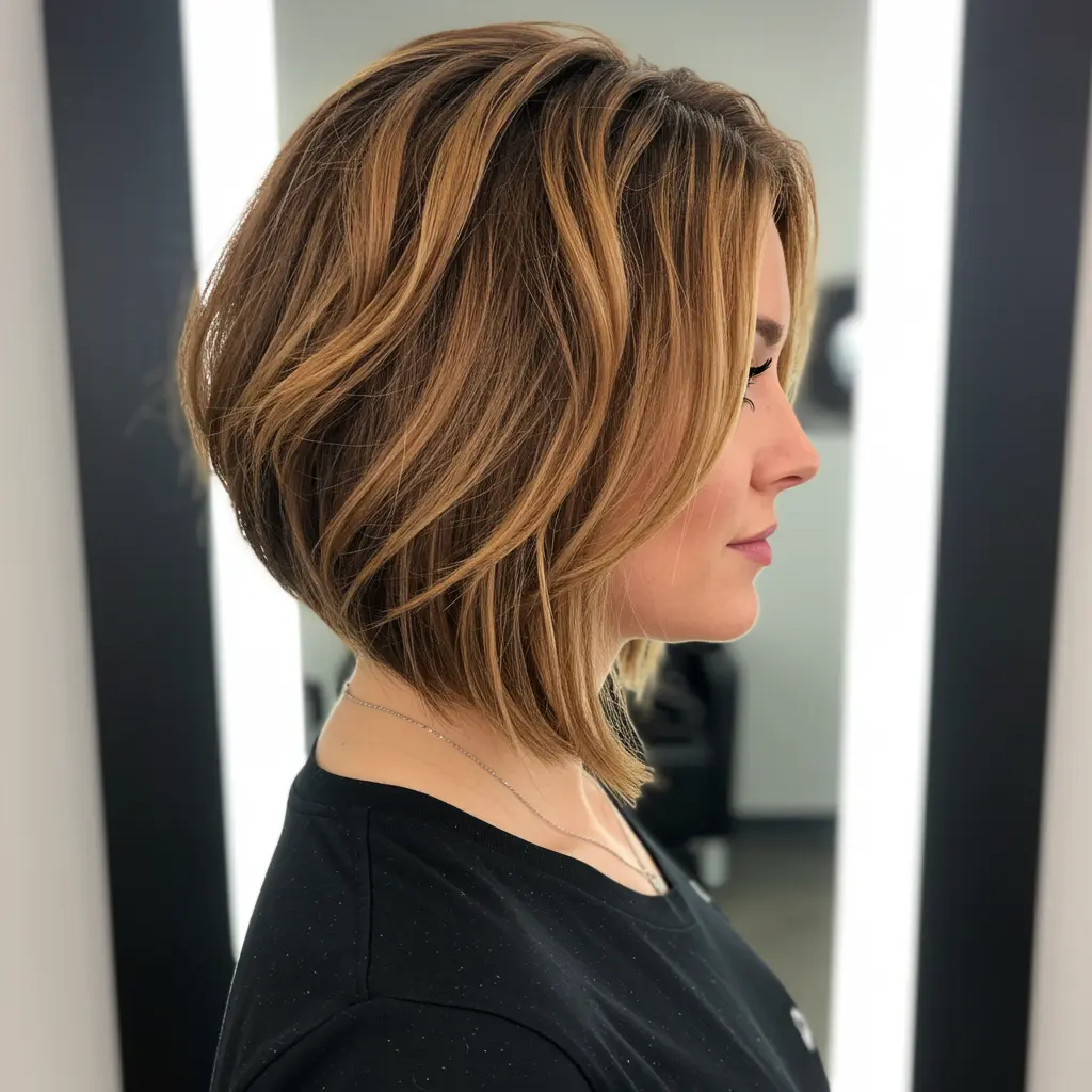 Inverted Bob with Highlights