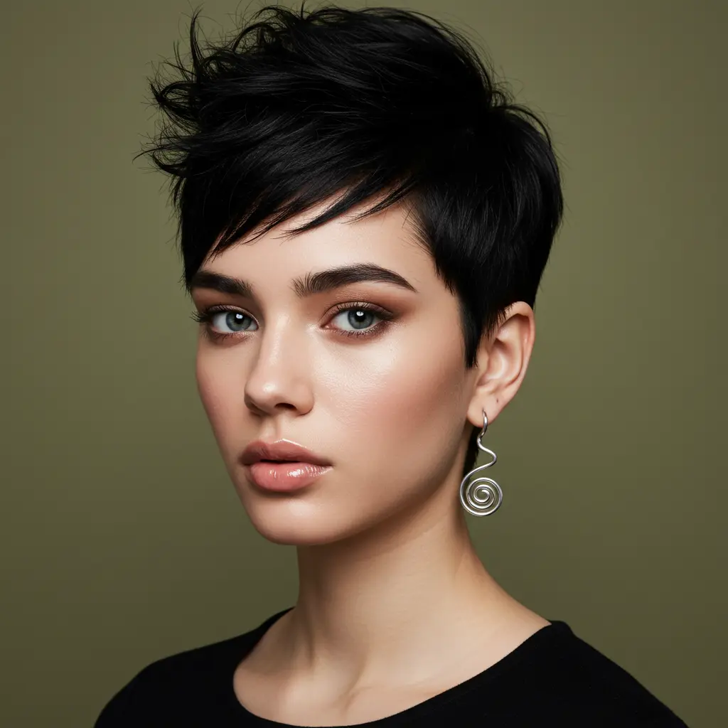 Super Short Pixie with Wispy Sideburns