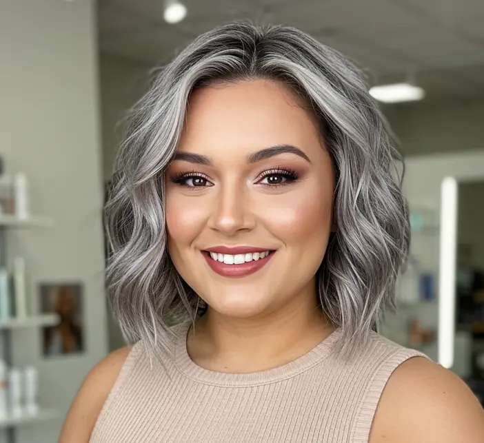 Gray Balayage on Short Hair