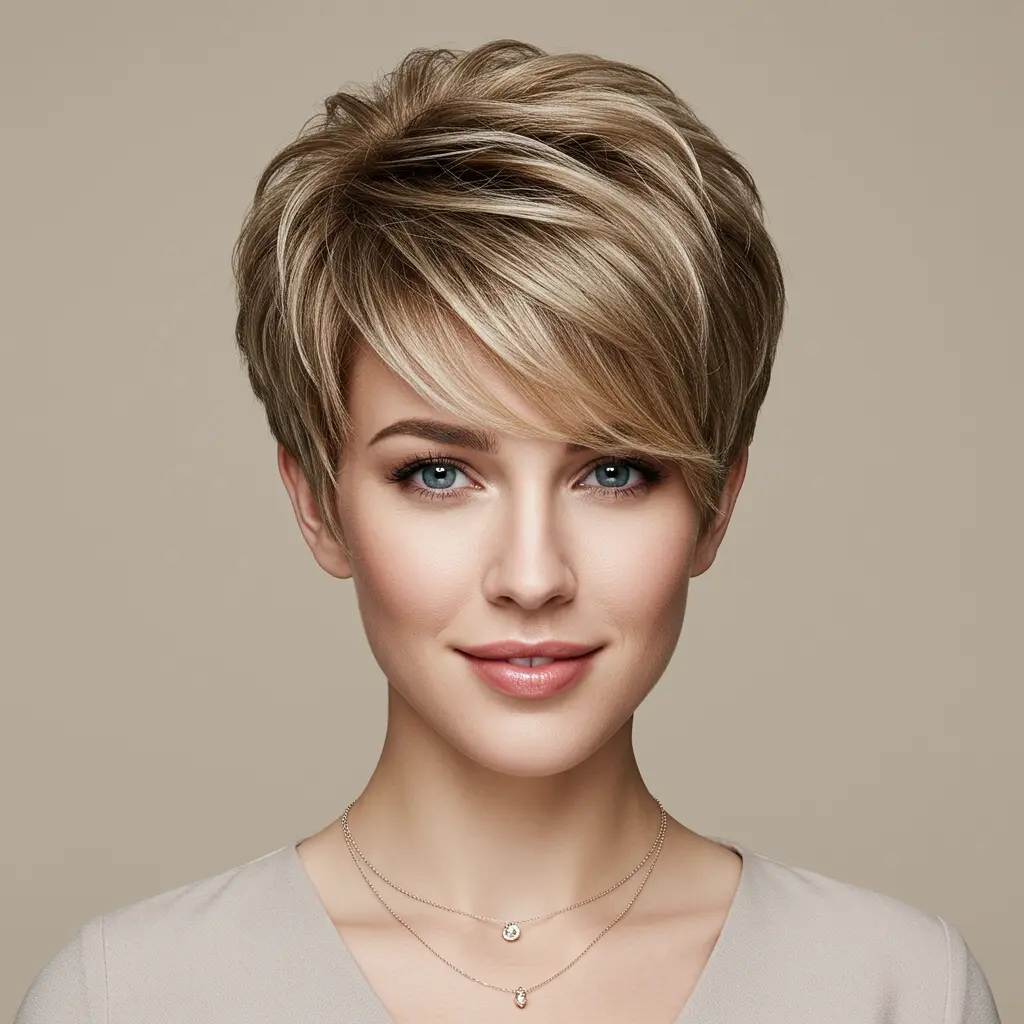 Fine Stacked Pixie for Thin Hair
