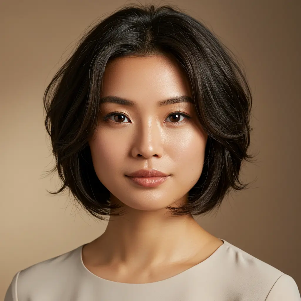 Short Bob With Layers For Fine Hair And Round Face