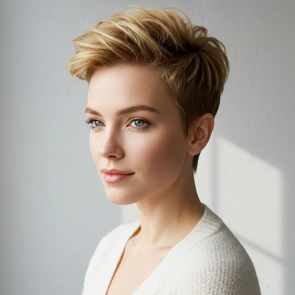 Voluminous Pixie with Tapered Elegance
