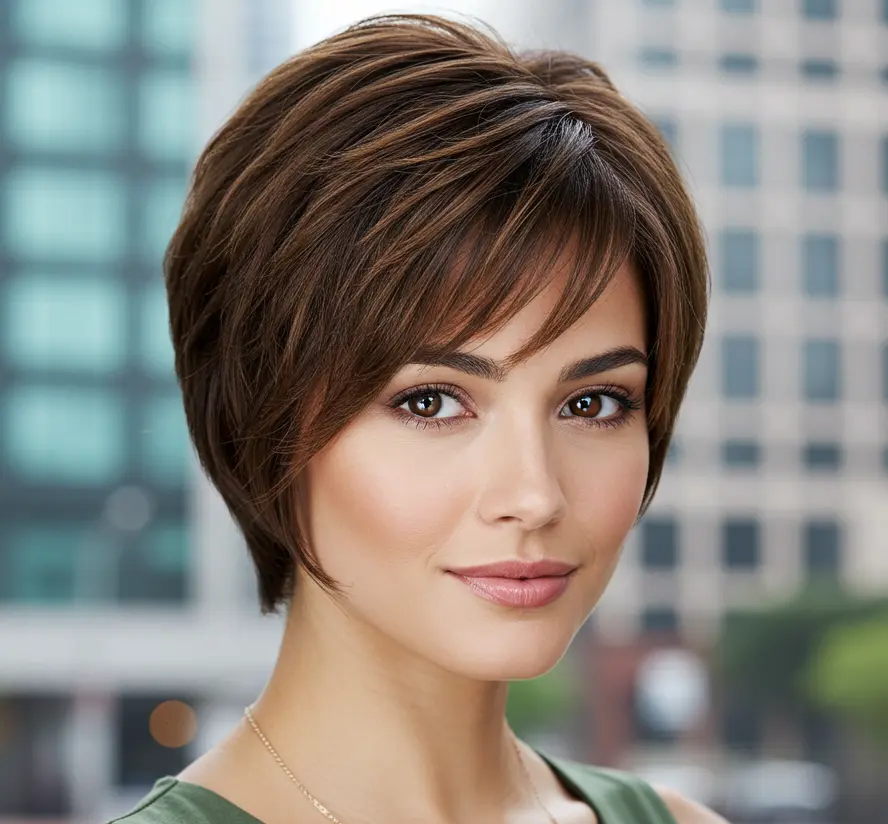 Brunette Wixie Cut