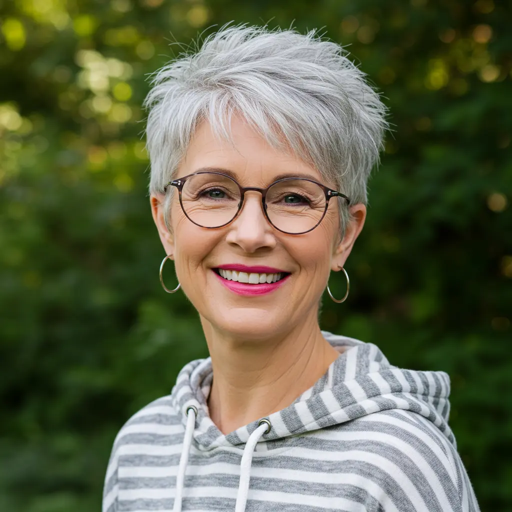 Stylish Tousled Pixie for Older Ladies