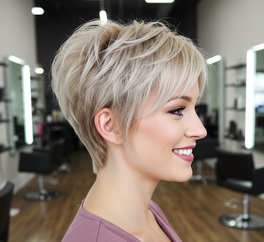 Layered Pixie Cut for Straight Hair