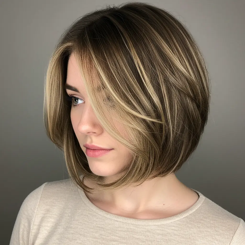 Chic Layered Bob with Natural Highlights