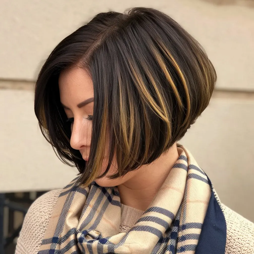Short Stacked Bob Haircut for Thick Hair