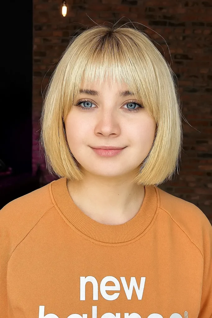 Soft Creamy Bob with Fringe