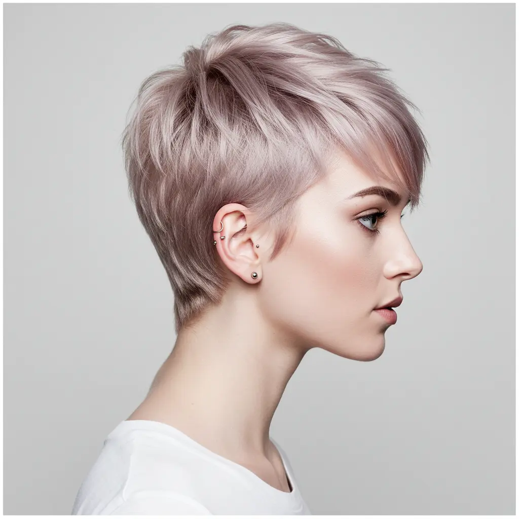 Cute Undercut Pixie with Short Sides