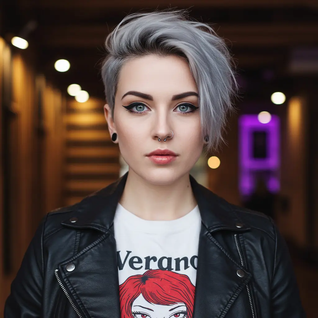Androgynous Short Hair with Thin Bangs