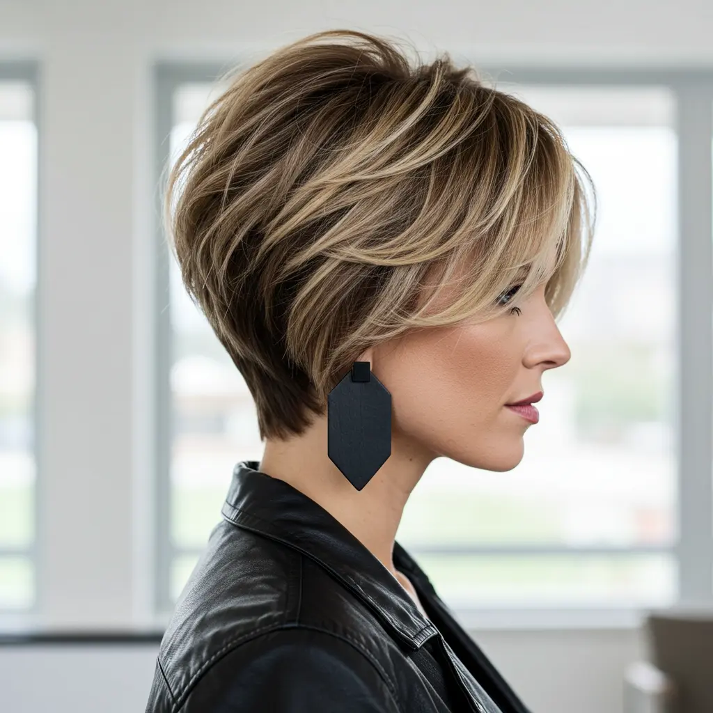 Long Pixie with Volume and Highlights