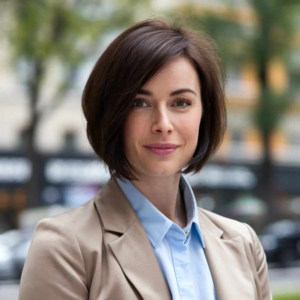 Stacked Bob With Side Bangs for Fine Hair