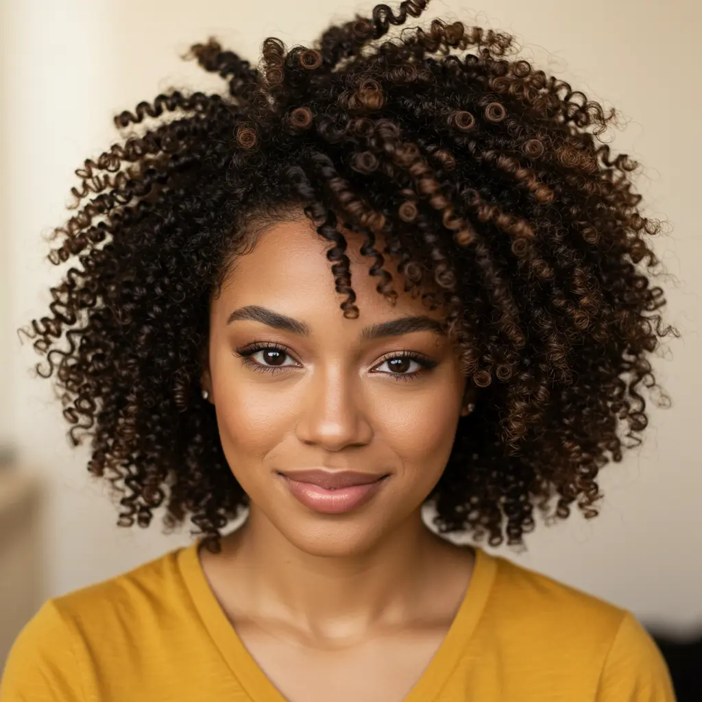 Short Natural Hairstyles with Defined Curls