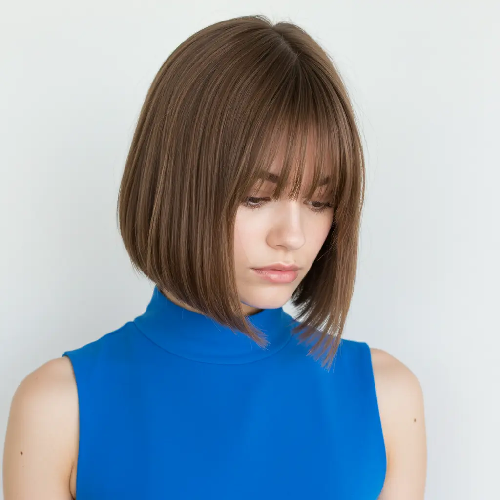 Jaw-Length Middle Parted Blunt Bob