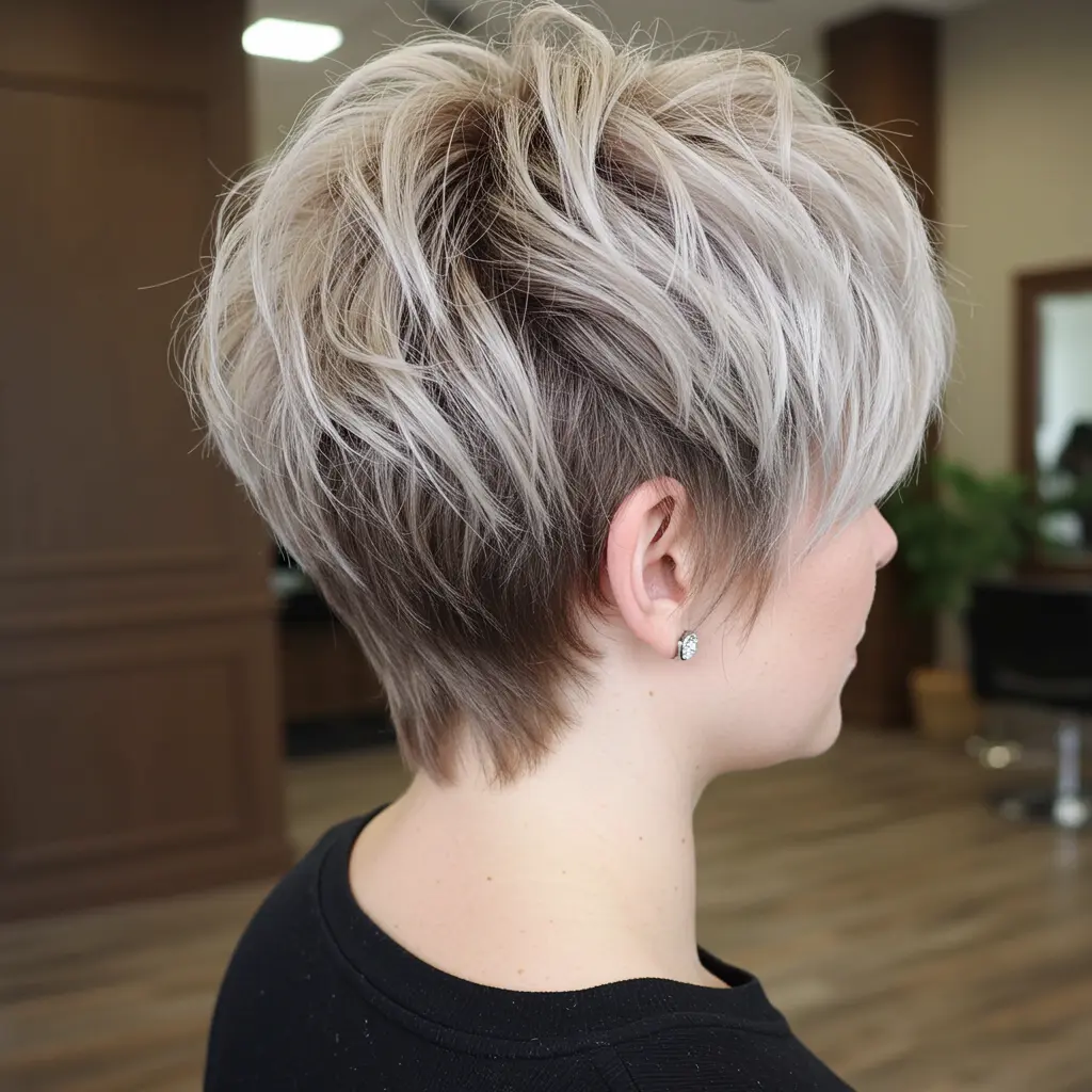 Blonde Pixie with Dark Roots