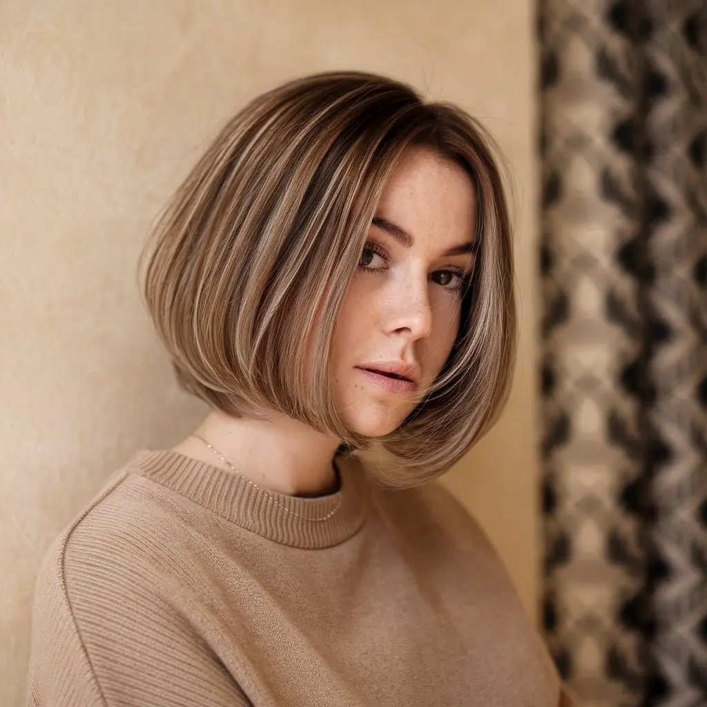 A Line Short Stacked Bob With Texture