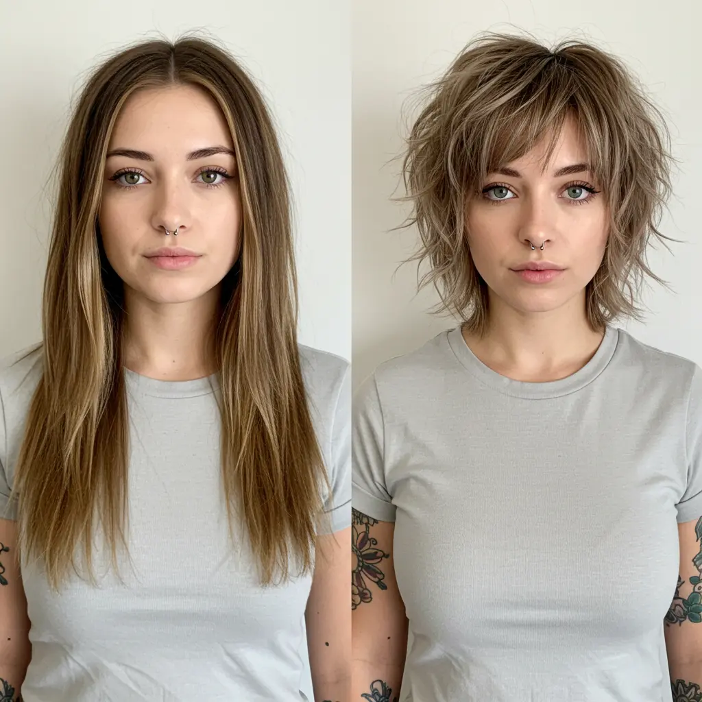 Messy Short Hair with Choppy Bangs