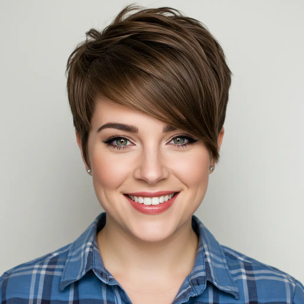 Asymmetrical Pixie with Long Bangs