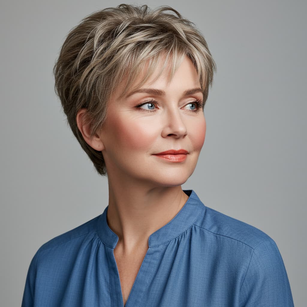 Textured Pixie Cut for Straight Hair