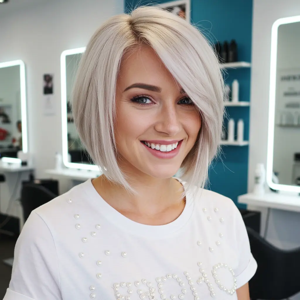 Asymmetrical Face-Framing Cut