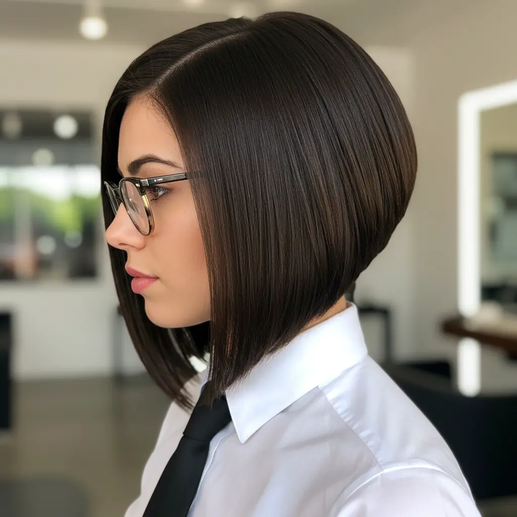 Modern Graduated Bob with Glasses