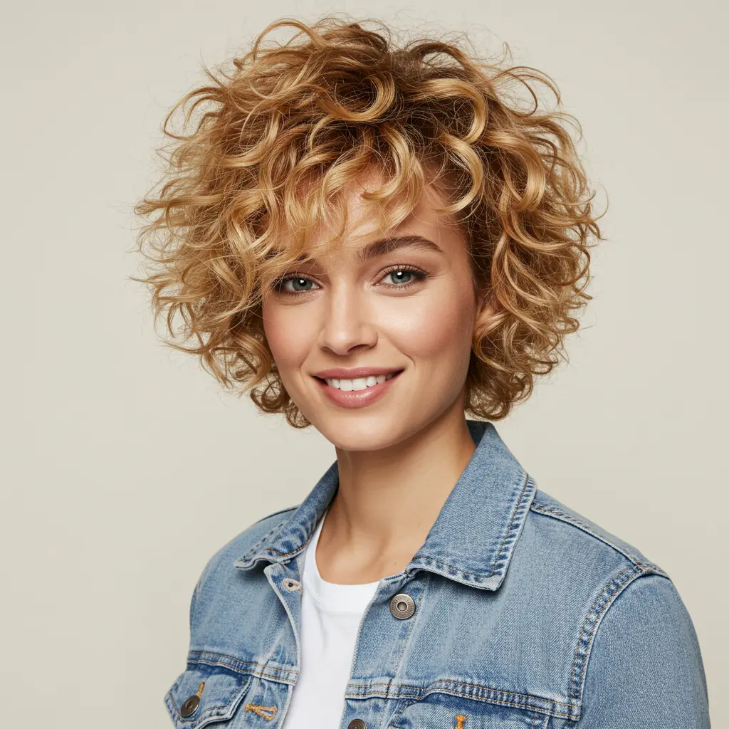 Curly Short Stacked Bob for Bounce