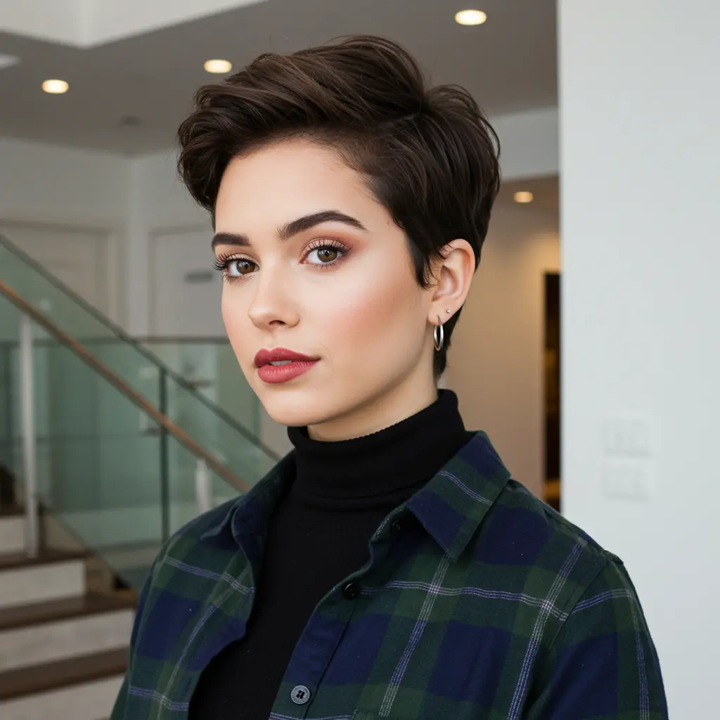 Edgy Pixie for Women with Round Faces