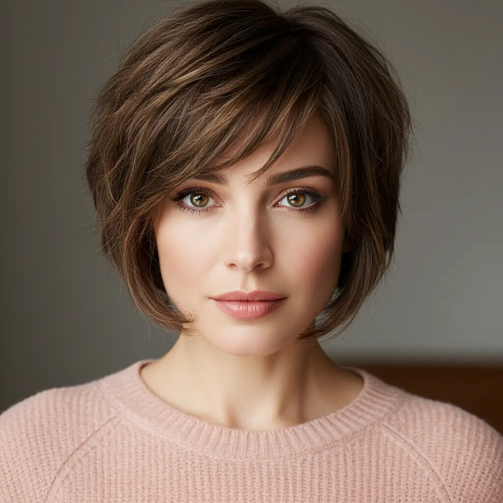 Short Angled Bob Haircut For Fine Hair