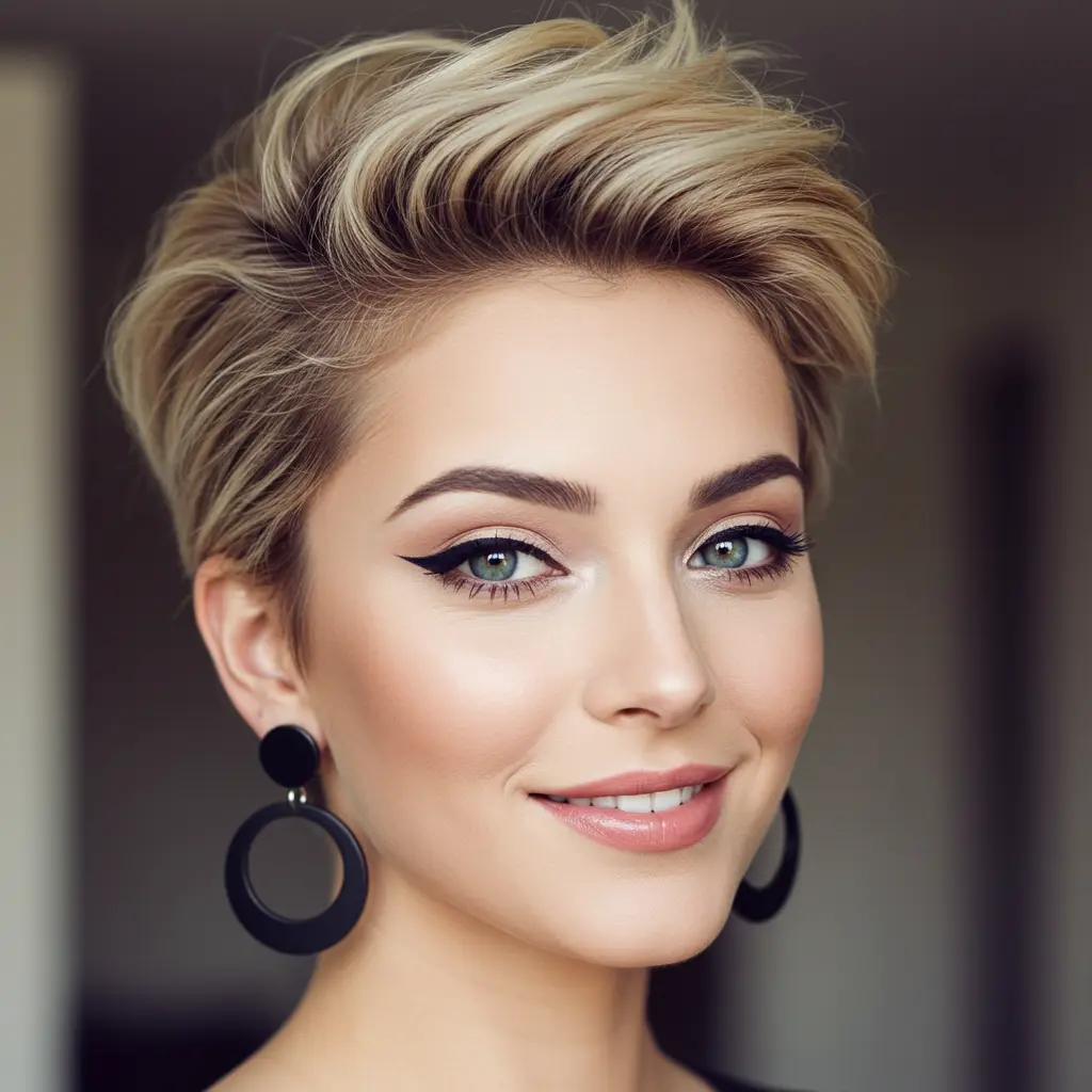 Blonde Pixie with Dark Roots