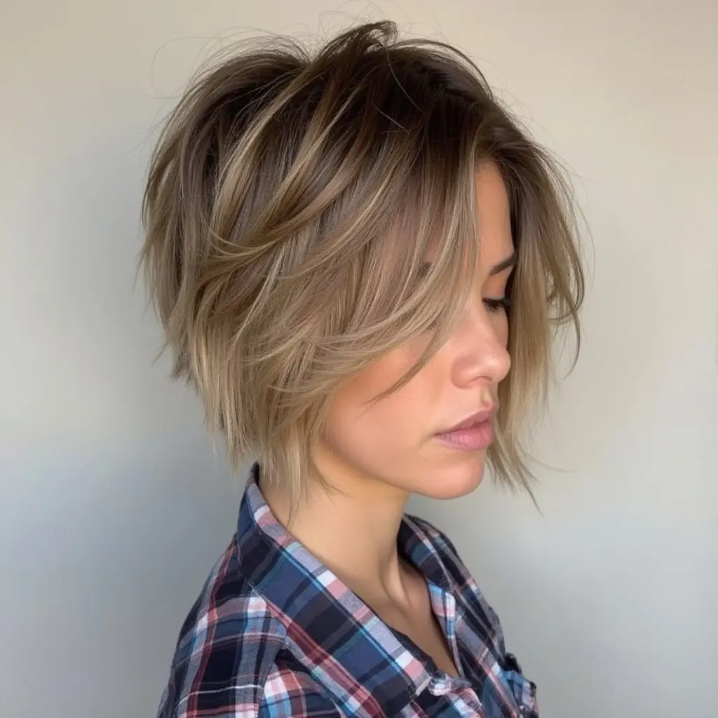 Butterfly Cut with Tapered Short Layers