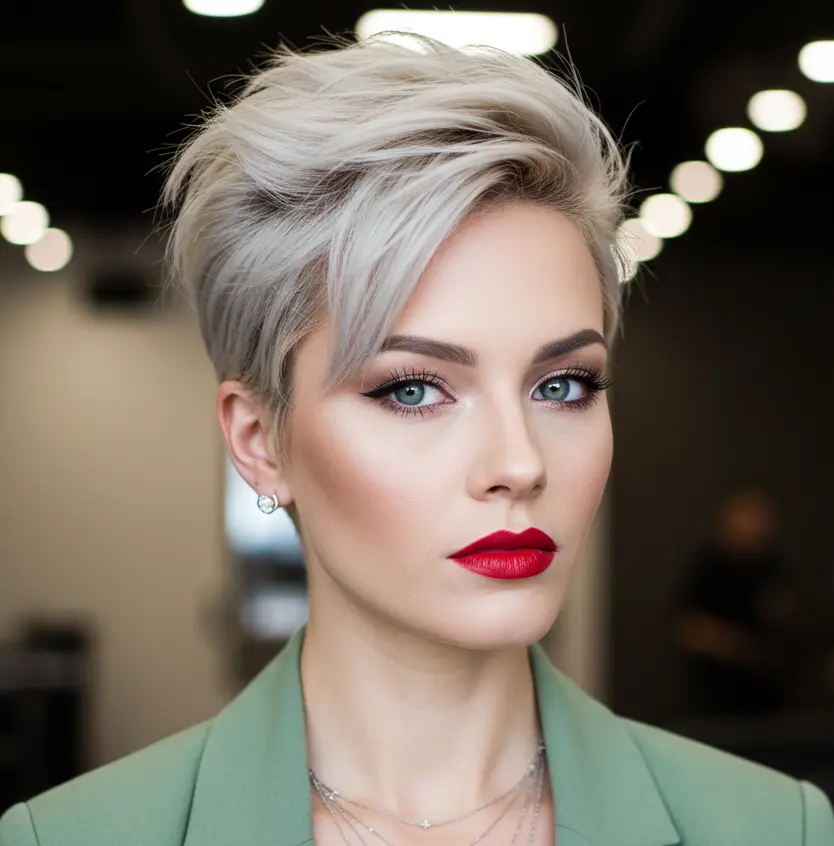 Edgy Pixie with Feathered Ends