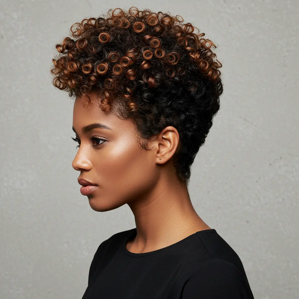 Short Curly Hair with Volume on Top