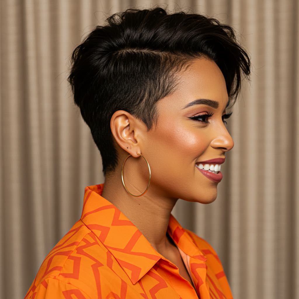 Pixie Cut with Shaved Sides