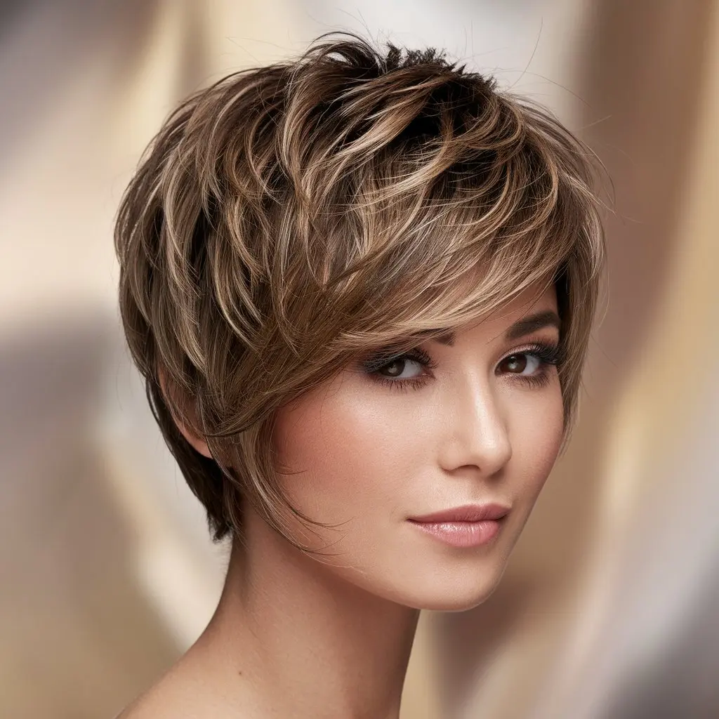 Layered Pixie Bob With Textured Crown